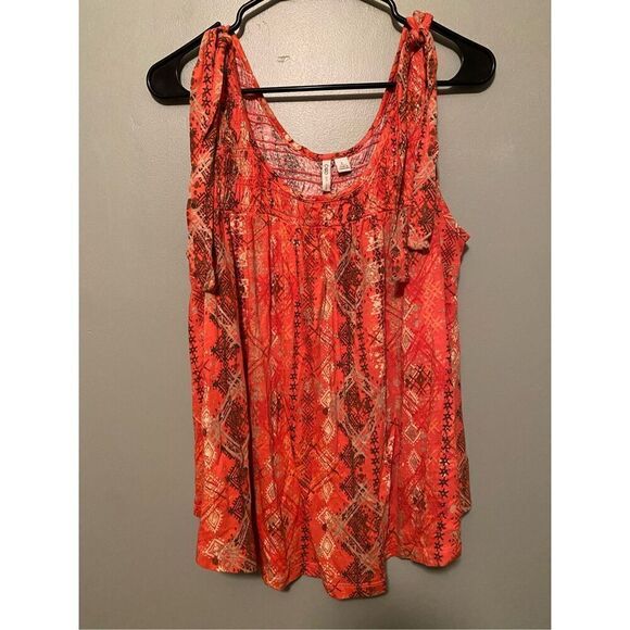 Cato Pink Brown Print Sleeveless Blouse With Strap Detail Size Large - Picture 1 of 6